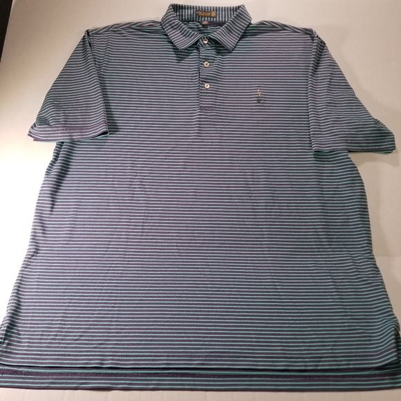 Peter Millar Summer Comfort Golf Polo Size XL Polo Shirt Blue Purple Men Patch - Picture 3 of 9